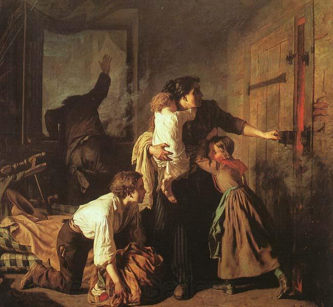 Jean-Pierre-Alexandre Antigna Le Feu or The Fire France oil painting art